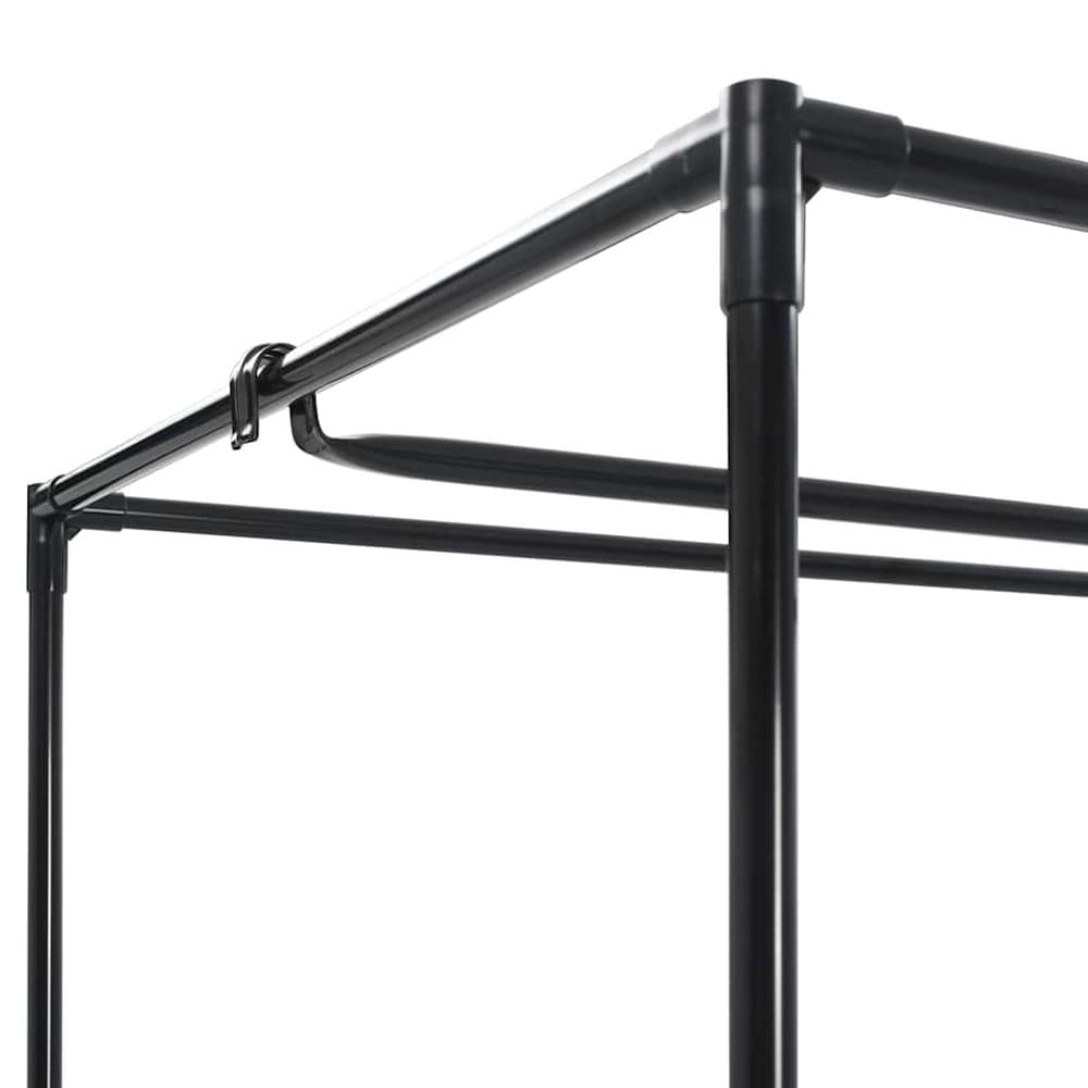 Garderob i tyg 75×50×160 cm / klädgarderob med klädstång / tyggarderob med dragkedja – Grå