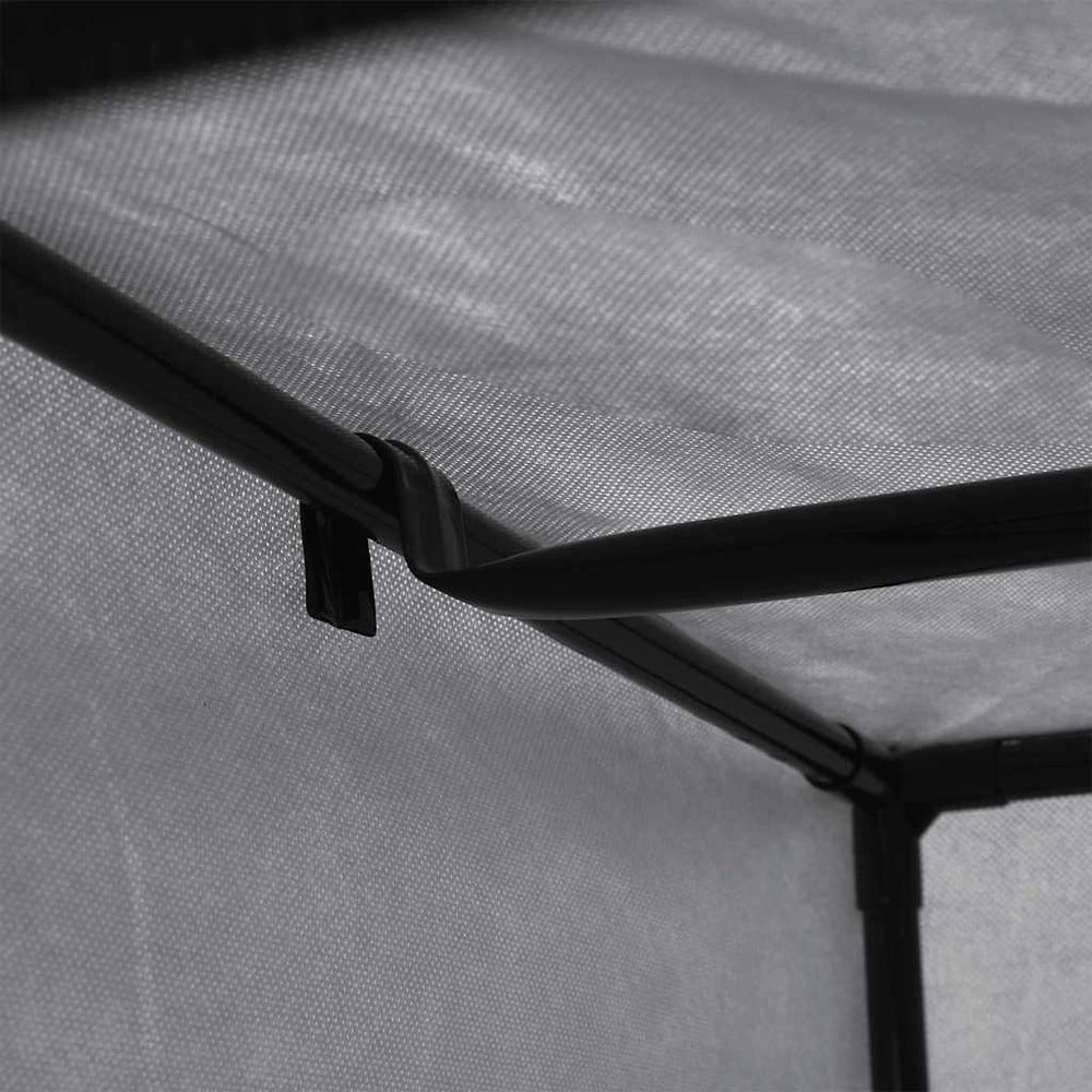 Garderob i tyg 75×50×160 cm / klädgarderob med klädstång / tyggarderob med dragkedja – Grå
