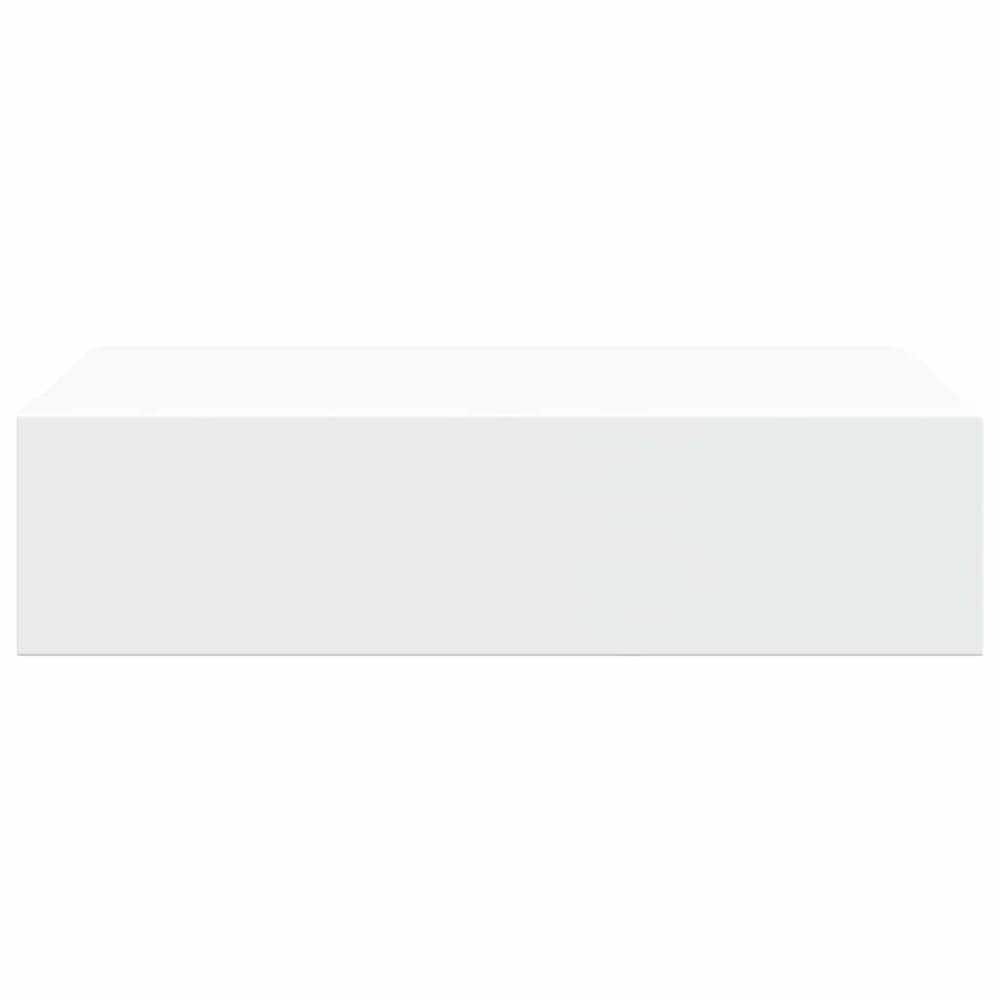 Vägghylla med låda 40×23,5×10 cm / väggmonterad låda / lådhylla – Vit