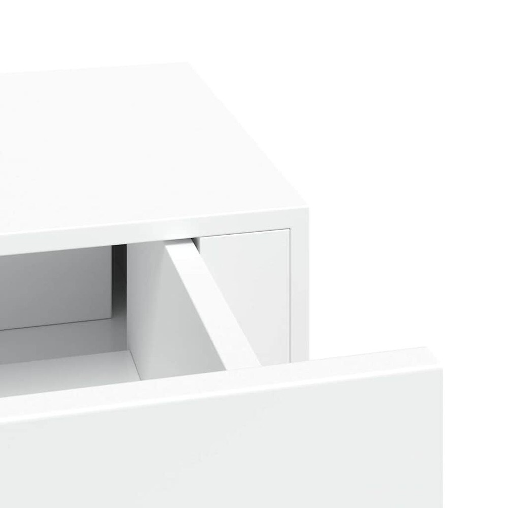 Vägghylla med låda 40×23,5×10 cm / väggmonterad låda / lådhylla – Vit