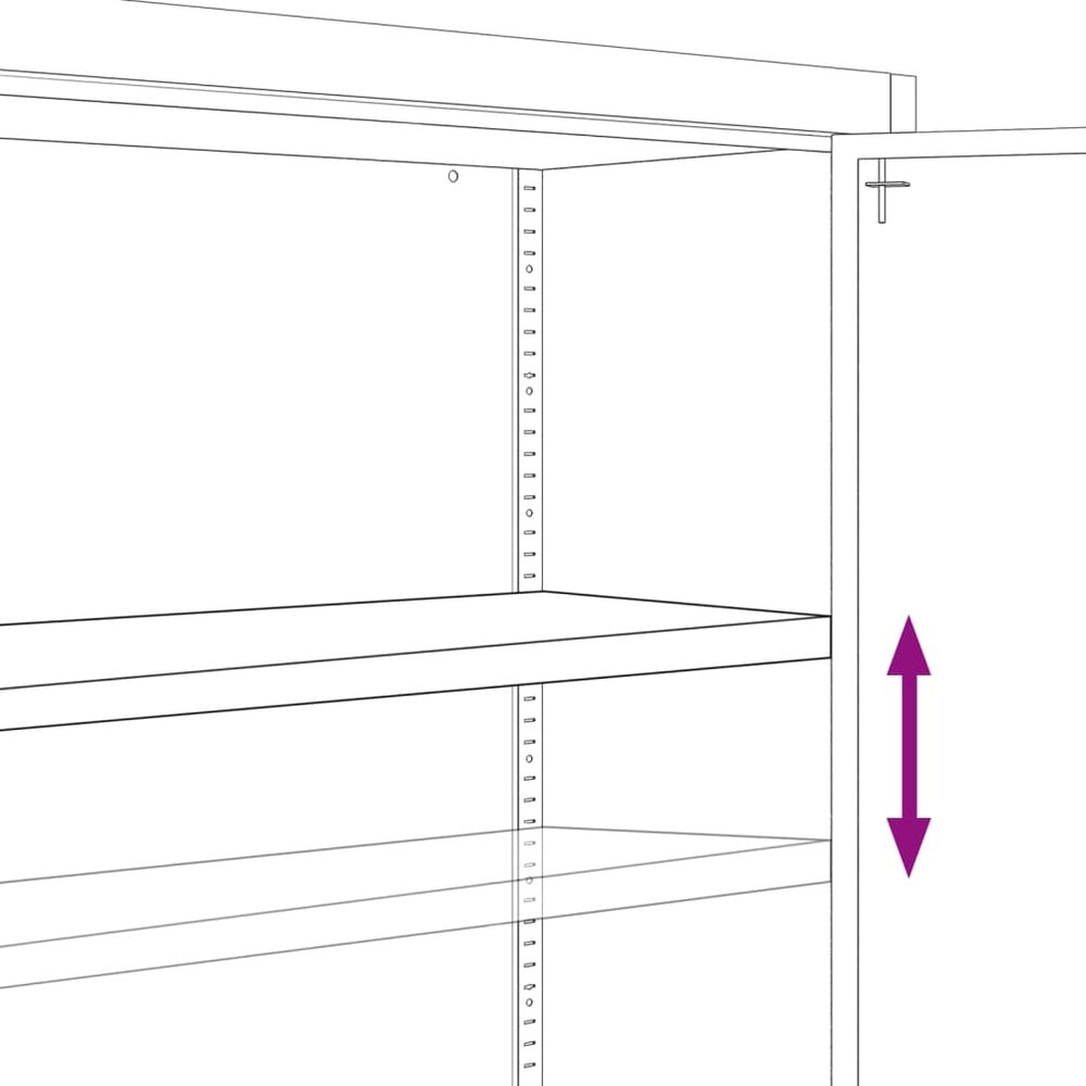 Dokumentskåp 90×40×90 cm / låsbart arkivskåp i stål med 2 justerbara hyllor – Vit