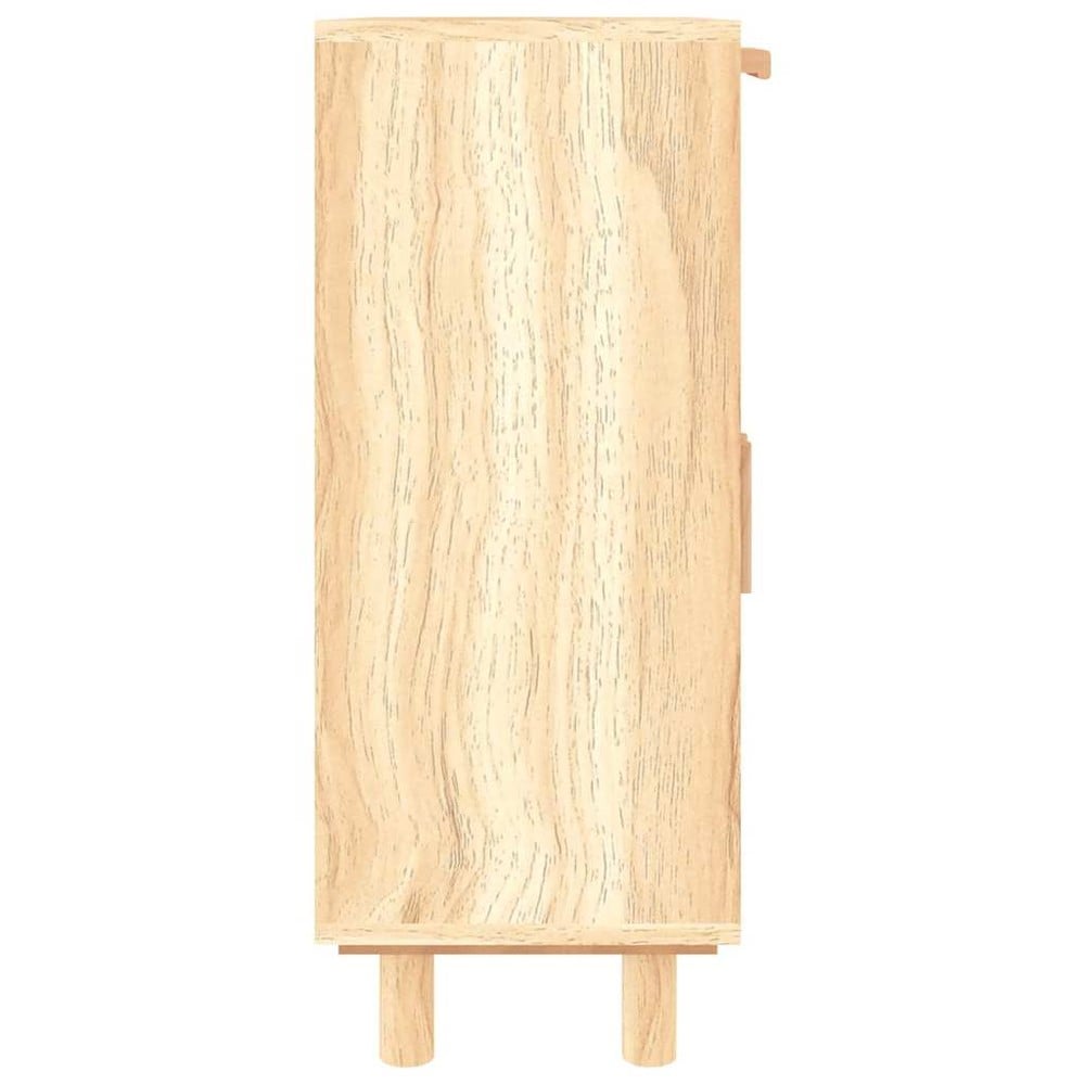Skänk 60×30×75 cm / förvaringsskåp med 2 lådor och dörrar – Natur/rotting