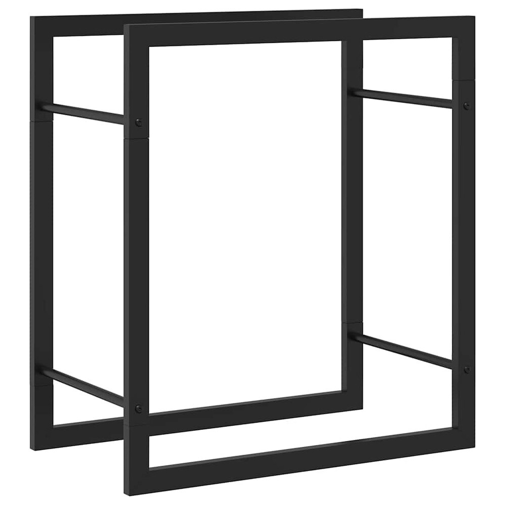 Vedställ 50×28×56 cm / vedförvaring i pulverlackerat stål / vedhållare – Mattsvart