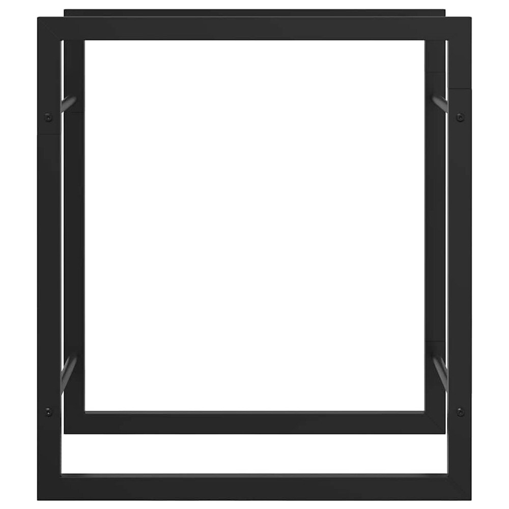 Vedställ 50×28×56 cm / vedförvaring i pulverlackerat stål / vedhållare – Mattsvart