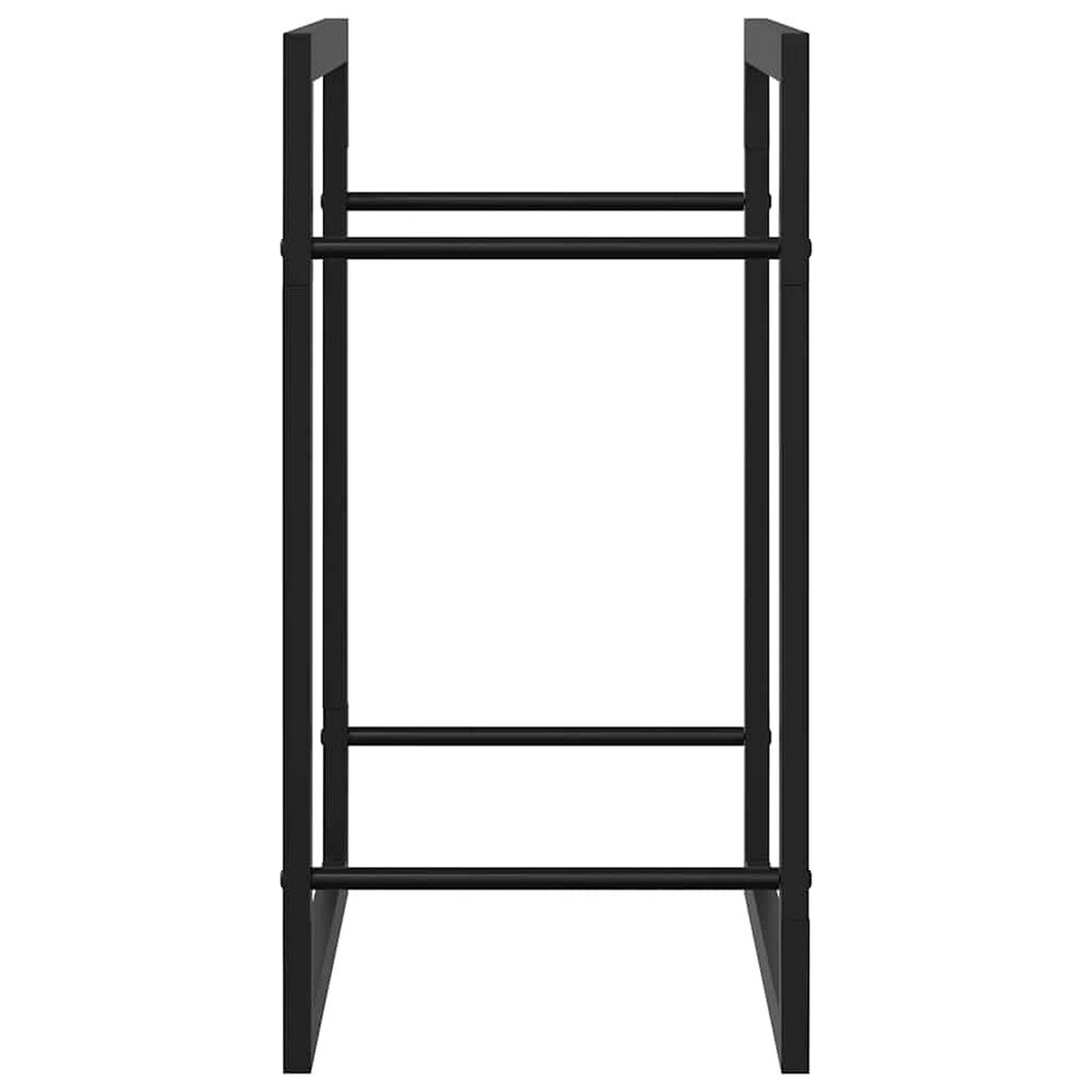 Vedställ 50×28×56 cm / vedförvaring i pulverlackerat stål / vedhållare – Mattsvart