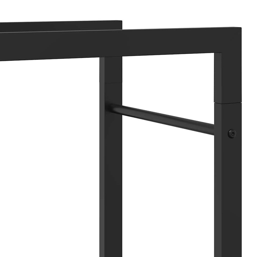 Vedställ 50×28×56 cm / vedförvaring i pulverlackerat stål / vedhållare – Mattsvart