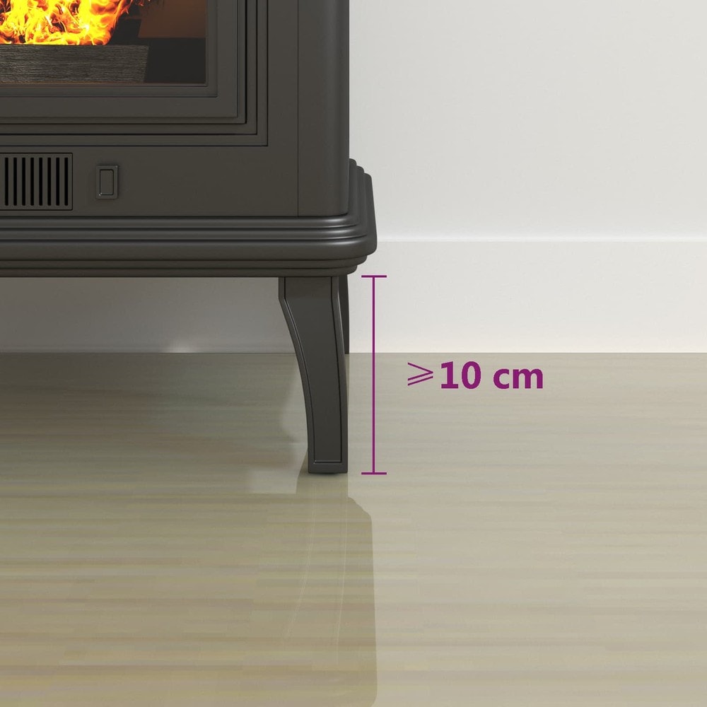 Eldstadsplan i glas 100×50 cm / golvskydd för kamin och öppen spis / gnistskydd – Transparent