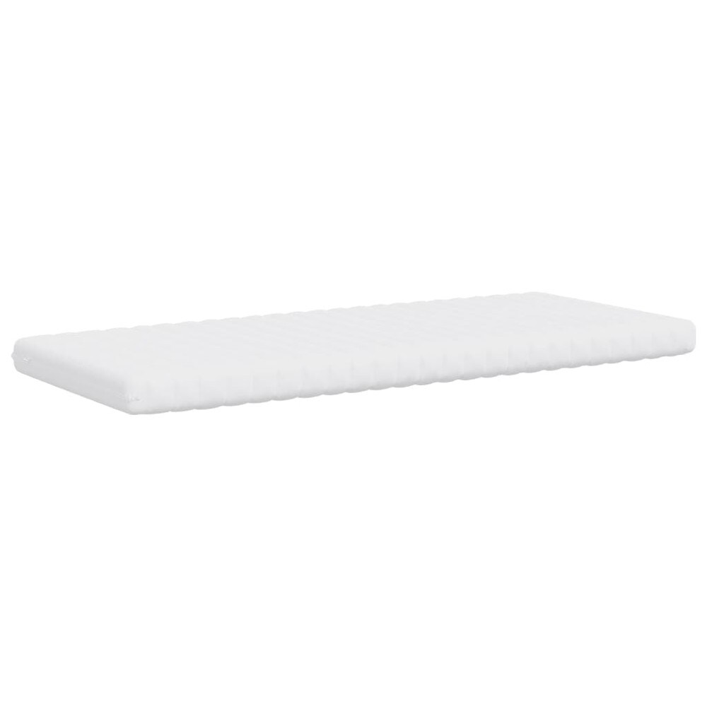 Skummadrass 90×200×10 cm / 7-zons madrass i PU-skum / hårdhet 20 ILD – Vit