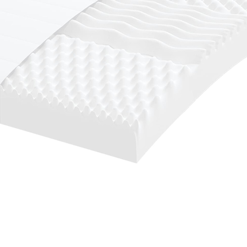 Skummadrass 90×200×10 cm / 7-zons madrass i PU-skum / hårdhet 20 ILD – Vit