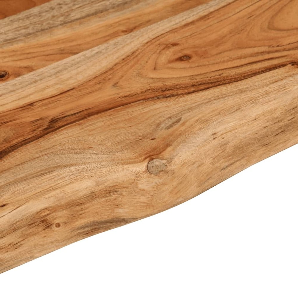 Vägghylla 100×20×2,5 cm / hylla för vägg / hyllplan i massiv akacia med naturlig kant – Natur