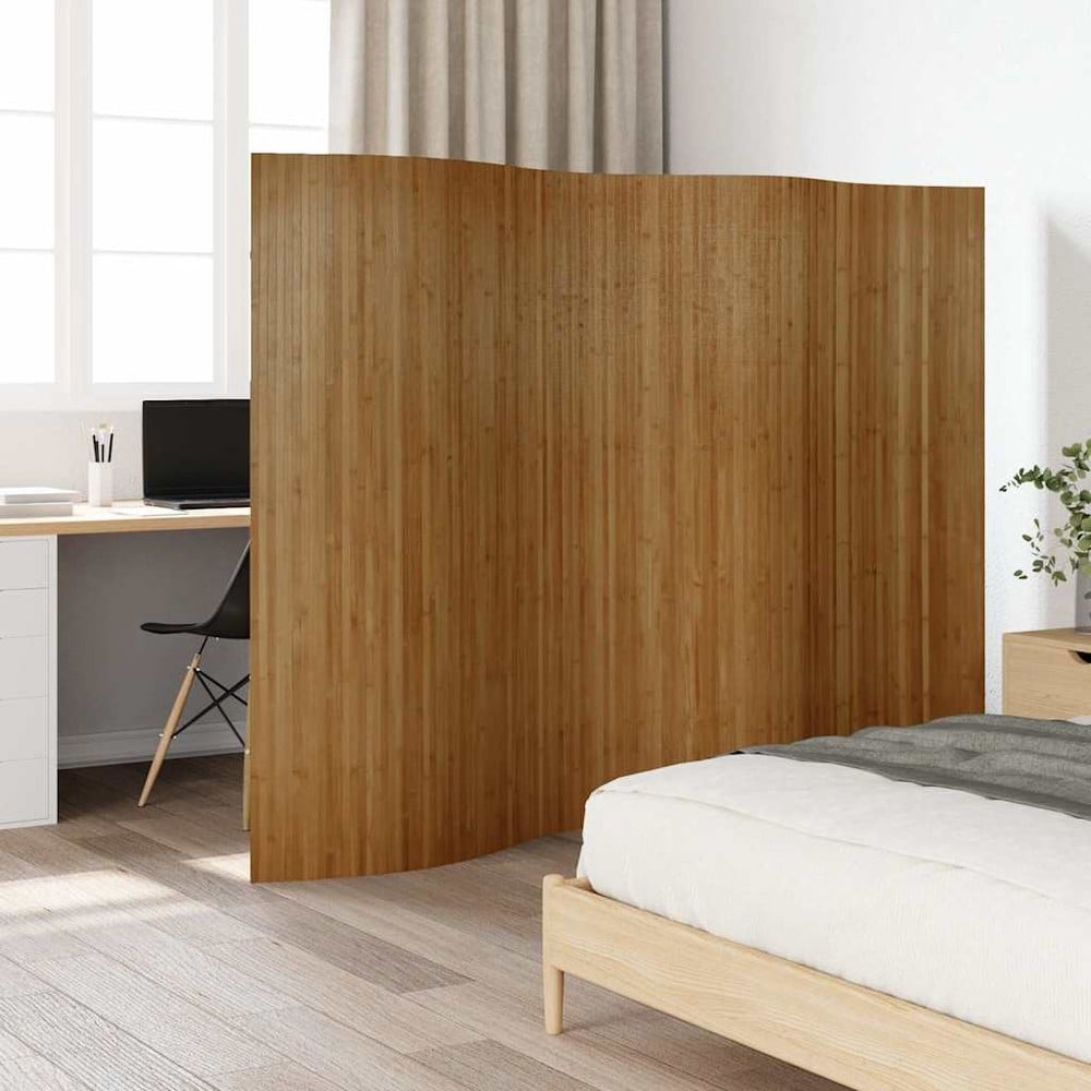 Rumsavdelare i bambu 250×165 cm / skärmvägg / insynsskydd – Brun