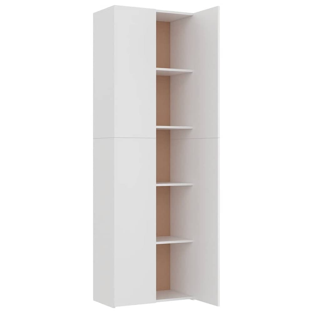 Kontorsskåp 60×32×190 cm / dokumentskåp / golvskåp med 5 hyllor / förvaringsskåp – Vit