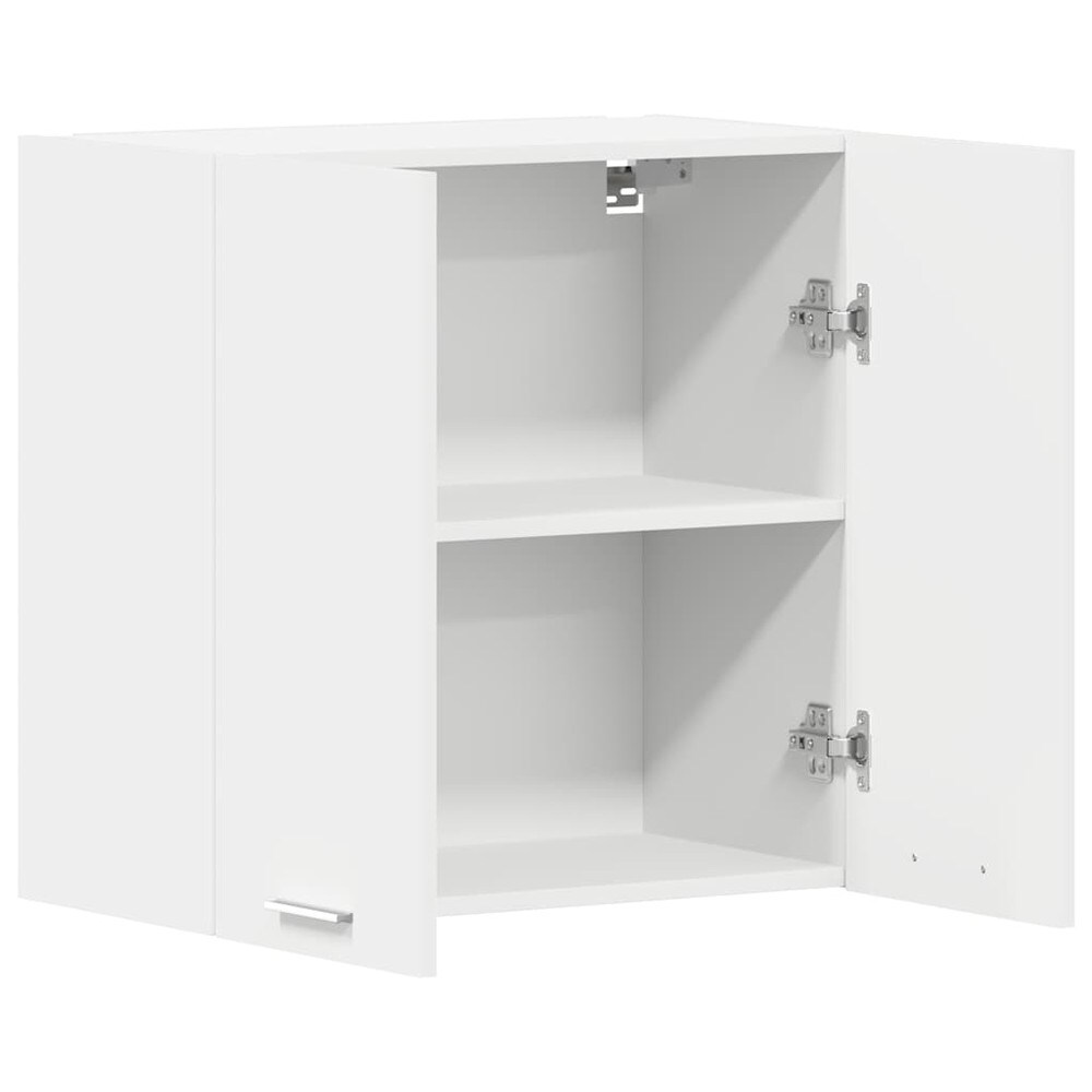 Överskåp till kök 60×31×60 cm / köksskåp med 2 hyllor och dörrar / väggskåp – Vit