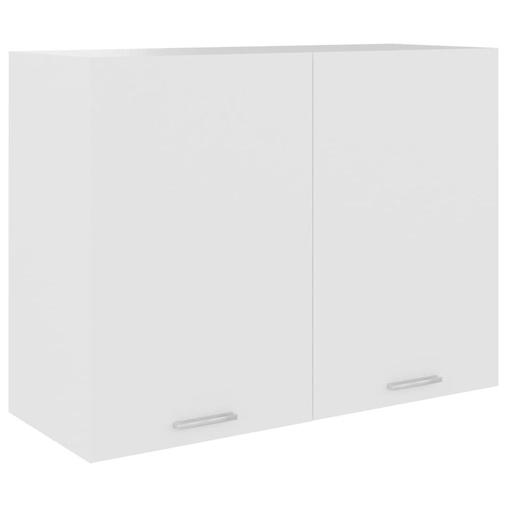 Överskåp till kök 80×31×60 cm / köksskåp med 2 hyllor och dörrar / väggskåp – Vit