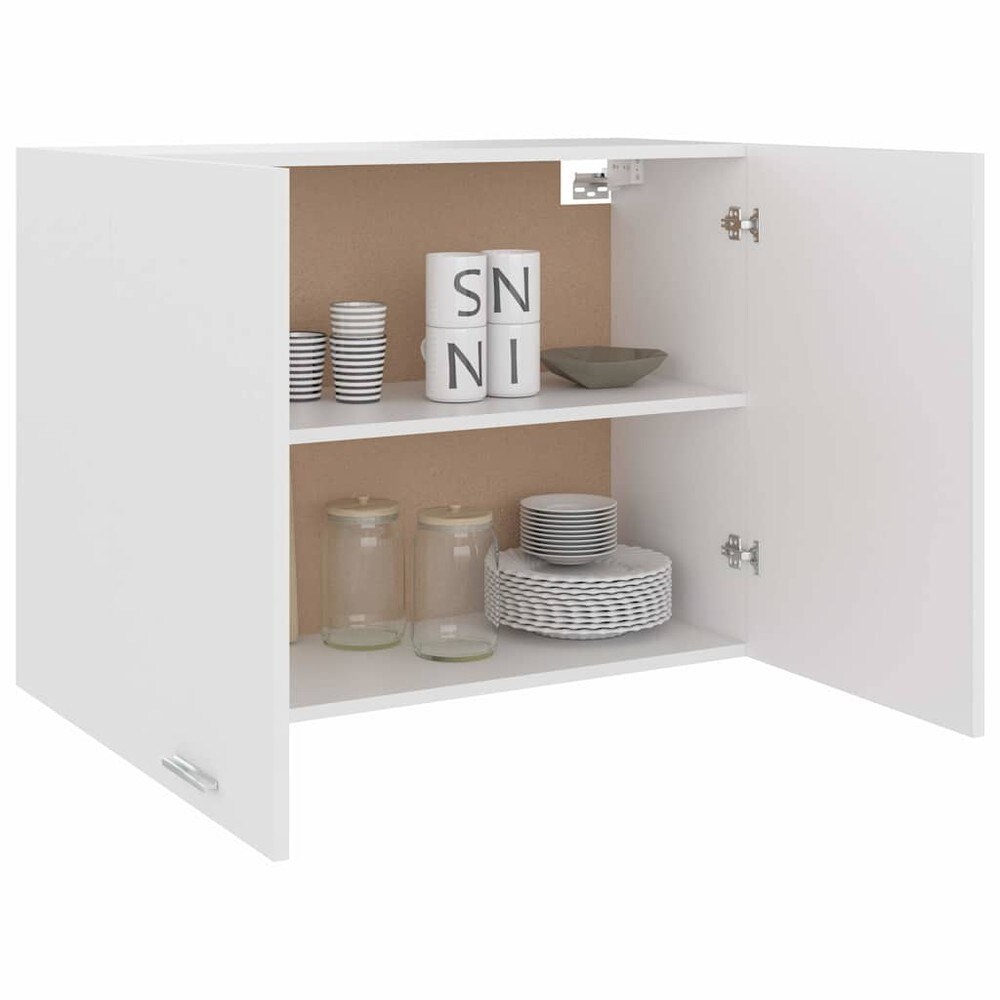 Överskåp till kök 80×31×60 cm / köksskåp med 2 hyllor och dörrar / väggskåp – Vit