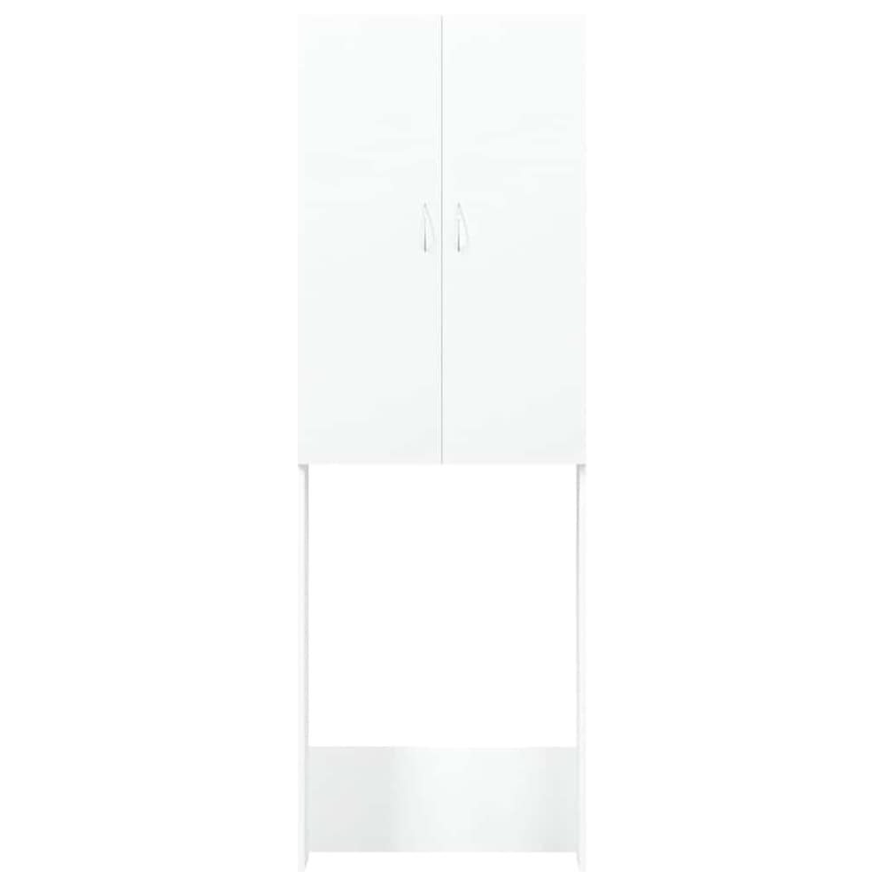 Tvättmaskinsskåp 64×25,5×190 cm / badrumsskåp över tvättmaskin / högskåp – Vit