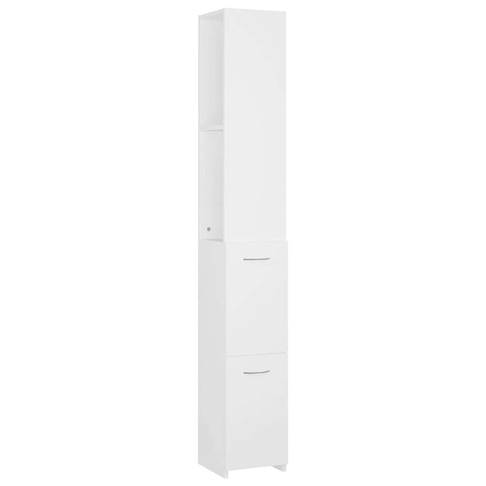 Badrumsskåp 25×26,5×170 cm / smalt högskåp för badrum / förvaringsskåp – Vit