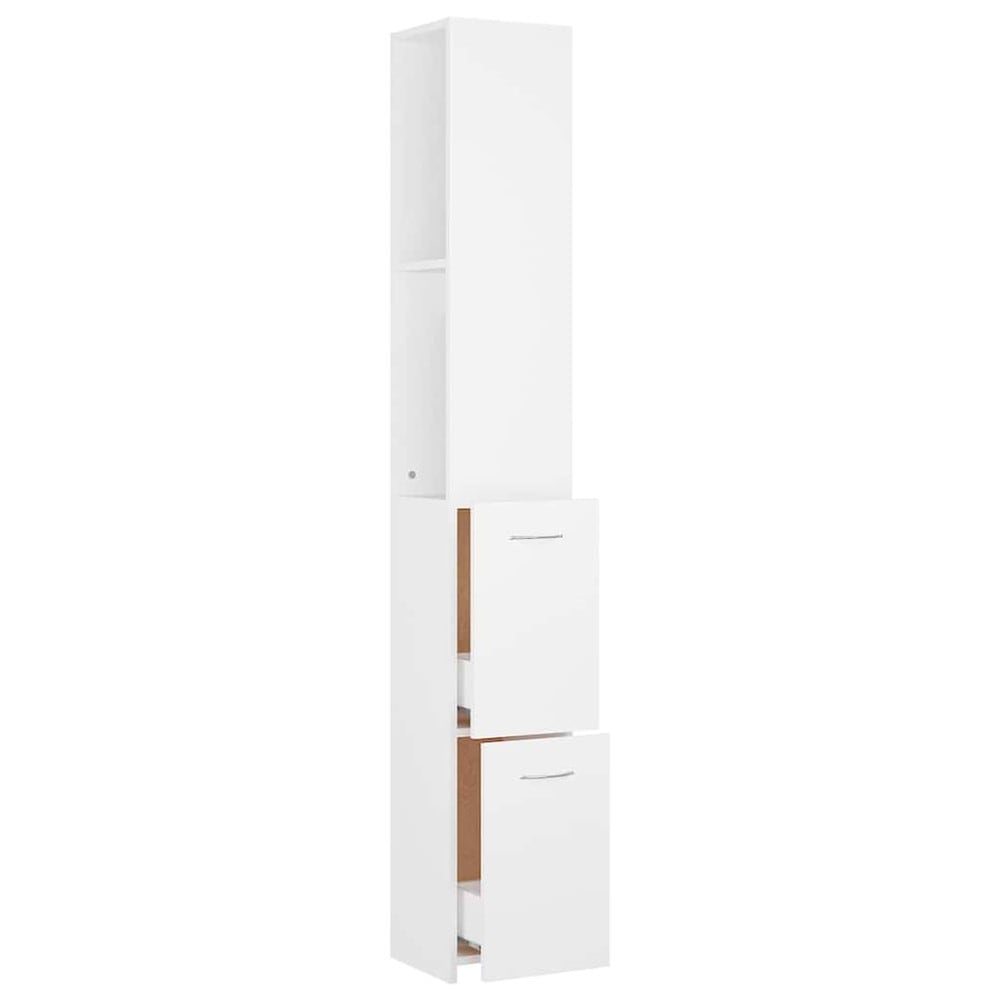 Badrumsskåp 25×26,5×170 cm / smalt högskåp för badrum / förvaringsskåp – Vit