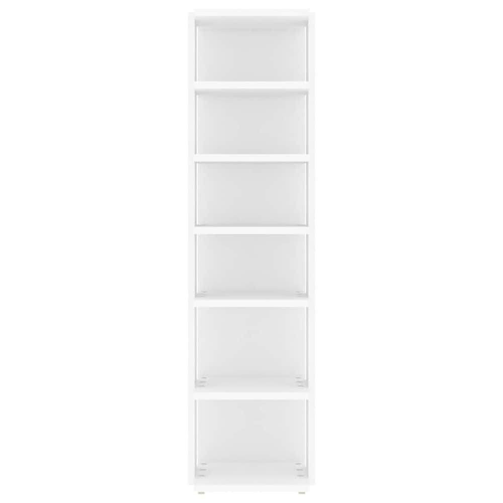 Skoskåp 27,5×27×102 cm / smal skohylla med 6 hyllplan / skoförvaring – Vit