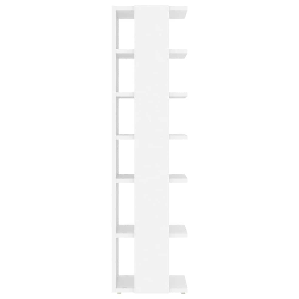 Skoskåp 27,5×27×102 cm / smal skohylla med 6 hyllplan / skoförvaring – Vit