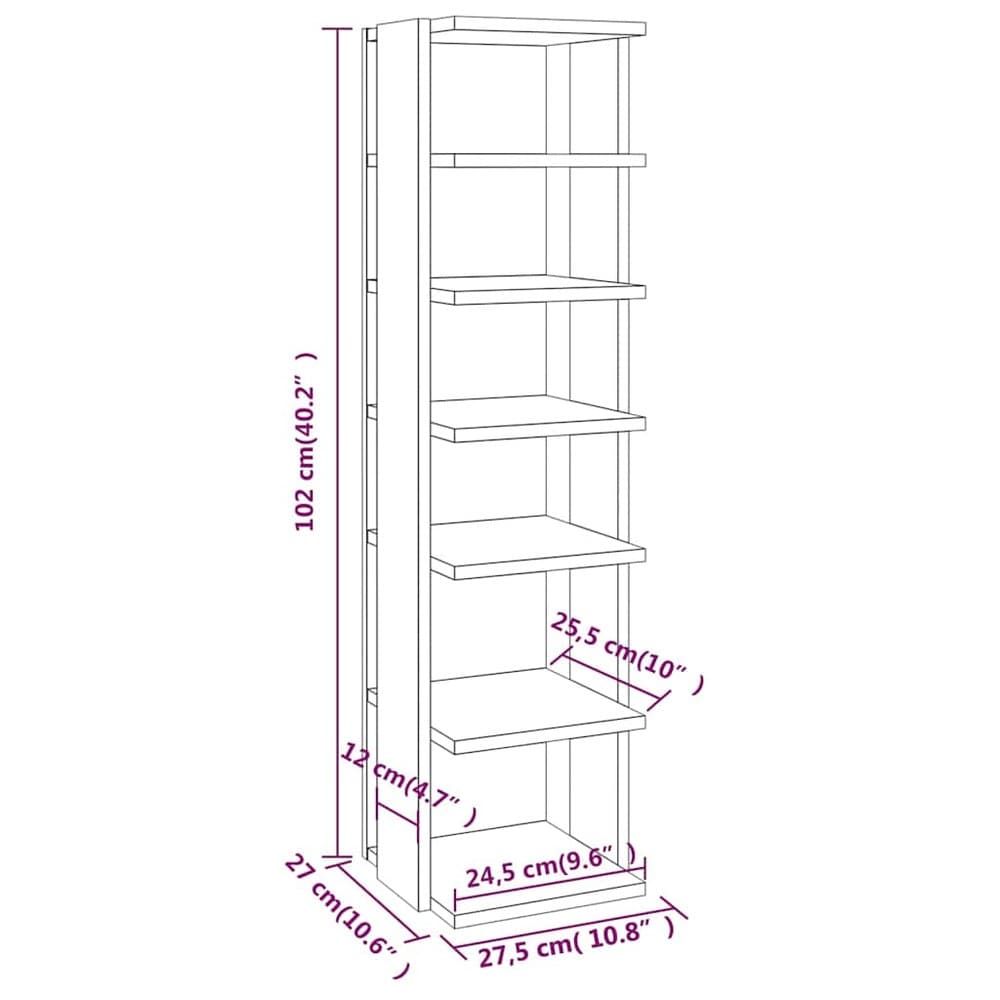 Skoskåp 27,5×27×102 cm / smal skohylla med 6 hyllplan / skoförvaring – Vit