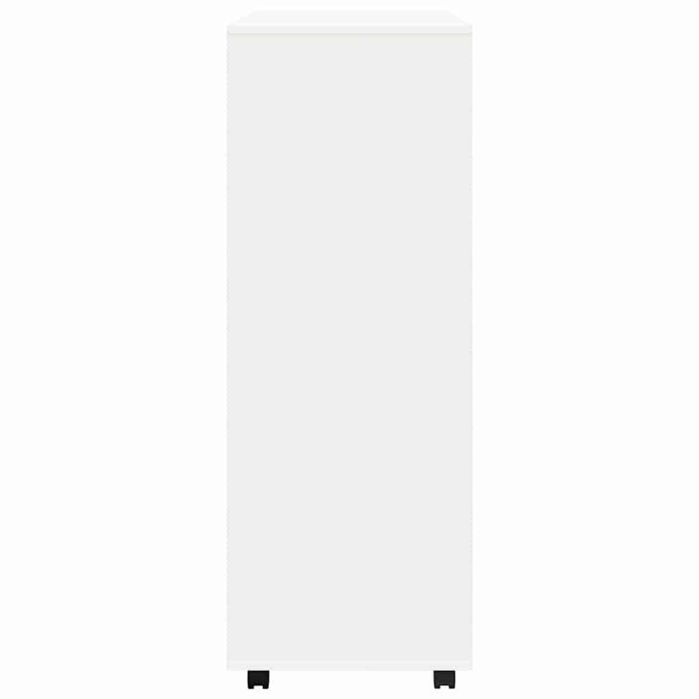 Öppen garderob 80×40×110 cm / låg klädgarderob med klädstång och 3 hyllor – Vit