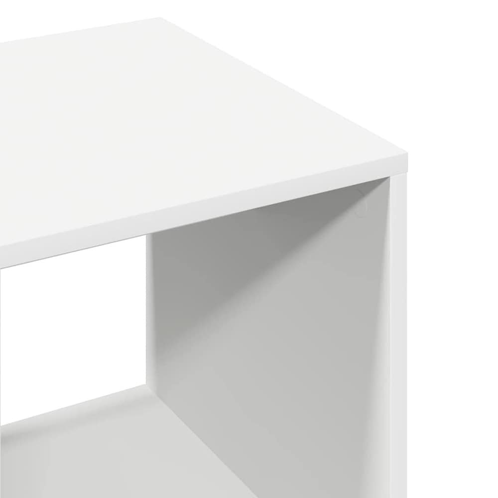 Öppen garderob 80×40×110 cm / låg klädgarderob med klädstång och 3 hyllor – Vit