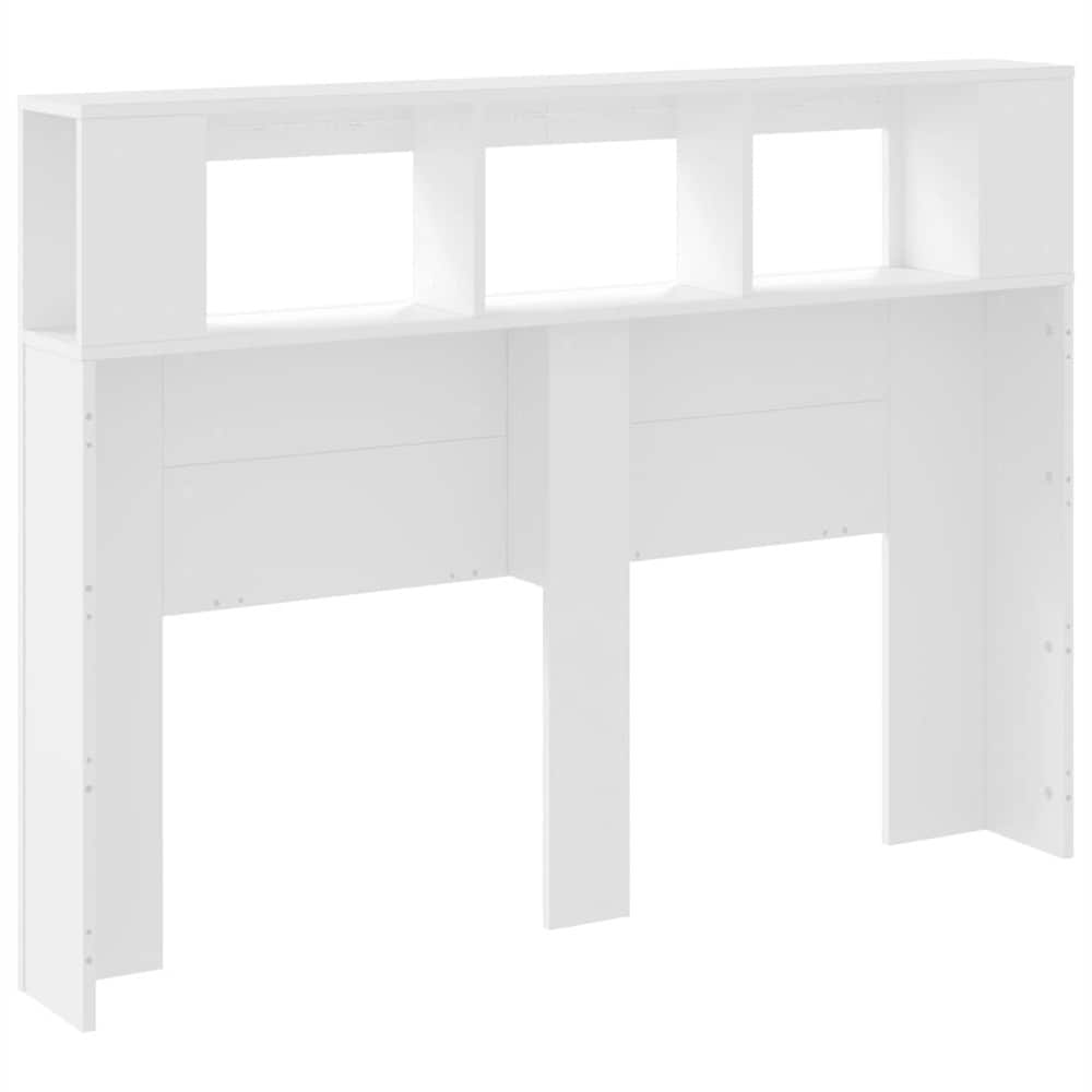 Sänggavel med LED 140×18,5×103,5 cm / huvudgavel med RGB-belysning och avlastningsyta – Vit
