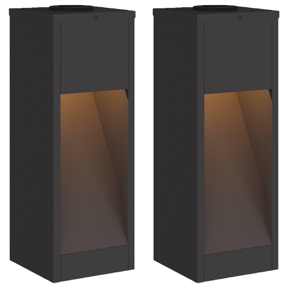 Solcellslampor för gång och rabatt 2-pack 50 cm - Svart / Solcellspollare / Gånglampor