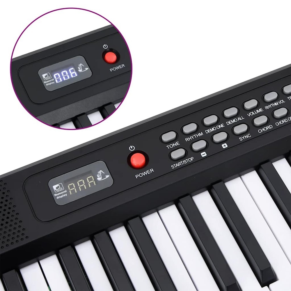 Hopfällbart keyboard med 88 tangenter och notställ / Portabelt elpiano / Vikbar klaviatur