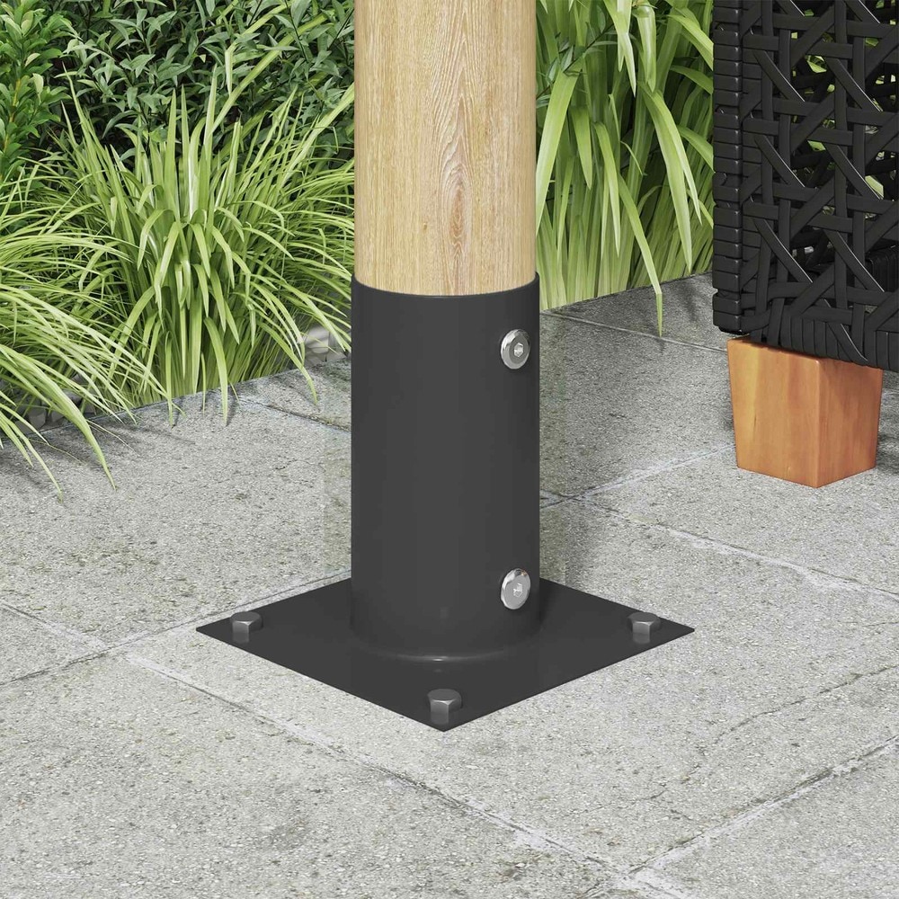 4 st runda markankare 15×15×15 cm / markförankring för eldstad och grill – Antracit