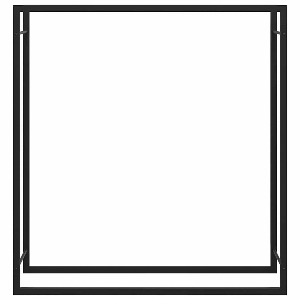 Vedställ 110×28×116 cm / vedförvaring i pulverlackerat stål – Mattsvart
