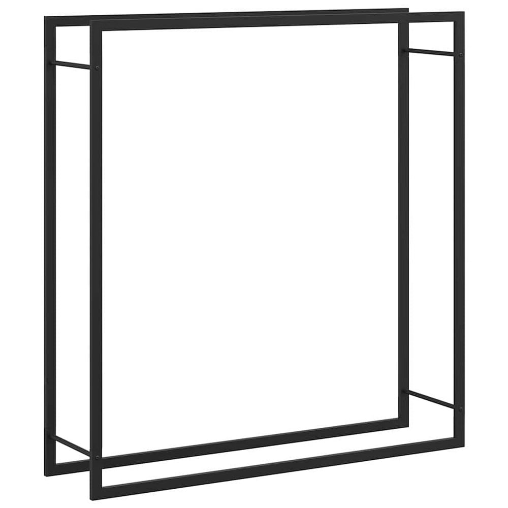 Vedställ 110×28×116 cm / vedförvaring i pulverlackerat stål – Mattsvart