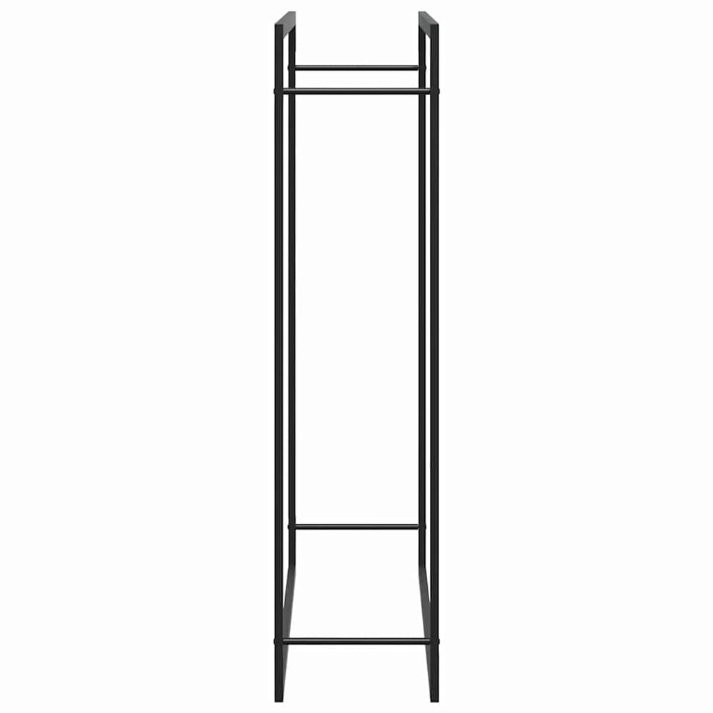 Vedställ 110×28×116 cm / vedförvaring i pulverlackerat stål – Mattsvart