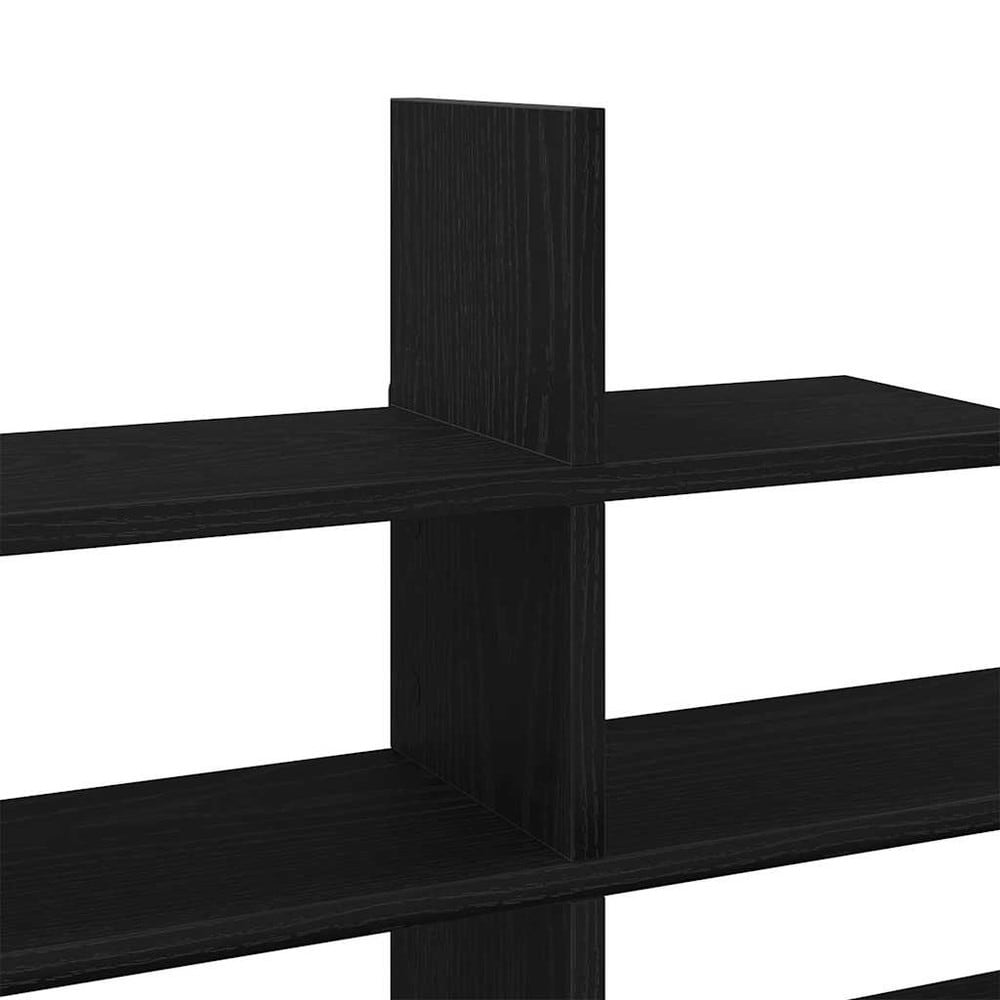 Vägghylla 124,5×18×60,5 cm / vägghängd hylla i konstruerat trä – Svart