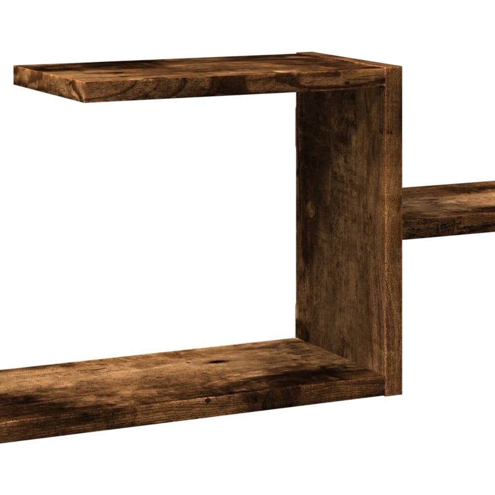 Vägghylla 104x15x49 cm - Rökfärgad ek / Förvaringshylla för vägg / Dekorationshylla