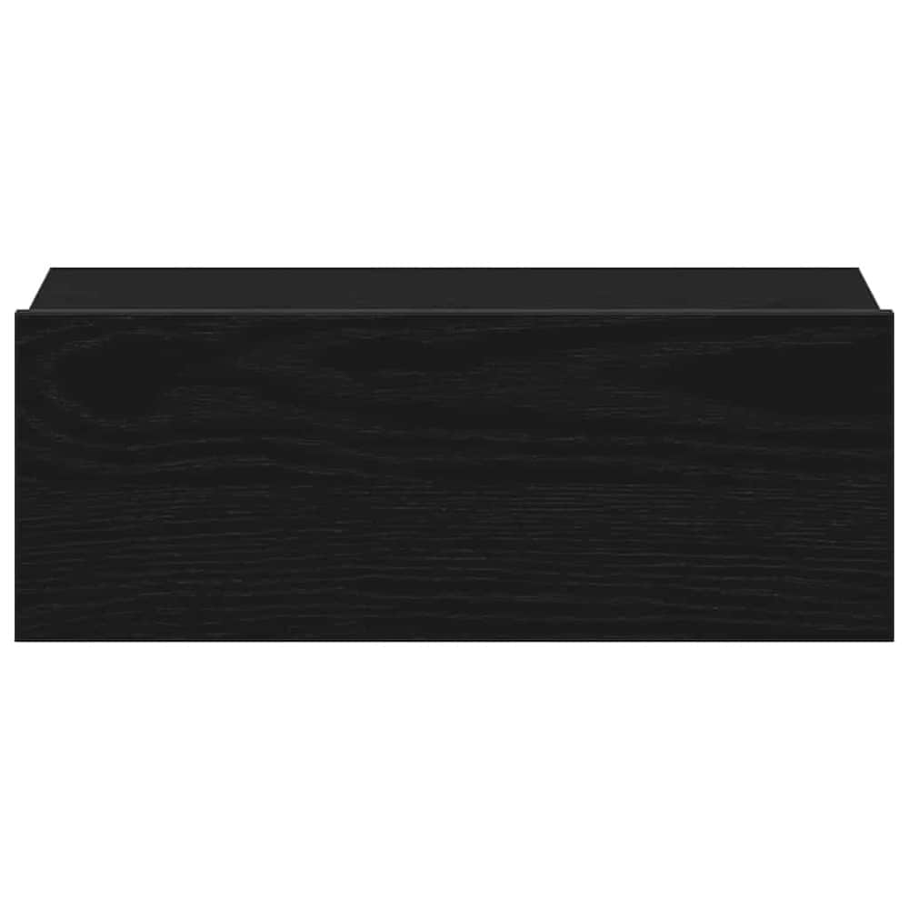 Svävande sängbord 40x32x15 cm - Svart ek / Vägghängt sängbord / Nattduksbord med låda