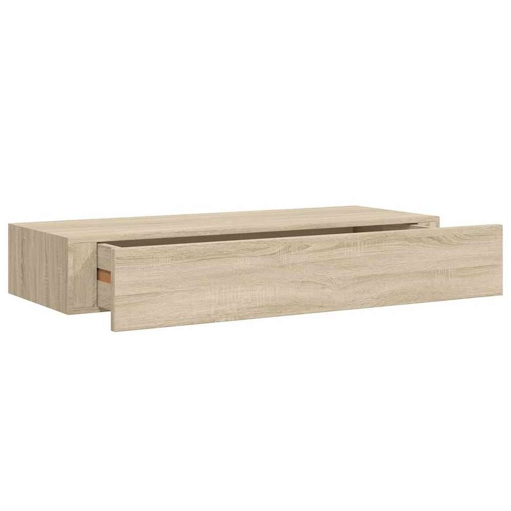 Vägghylla med låda 2-pack 60 cm - Ek / Lådhyllor / Svävande lådhyllor