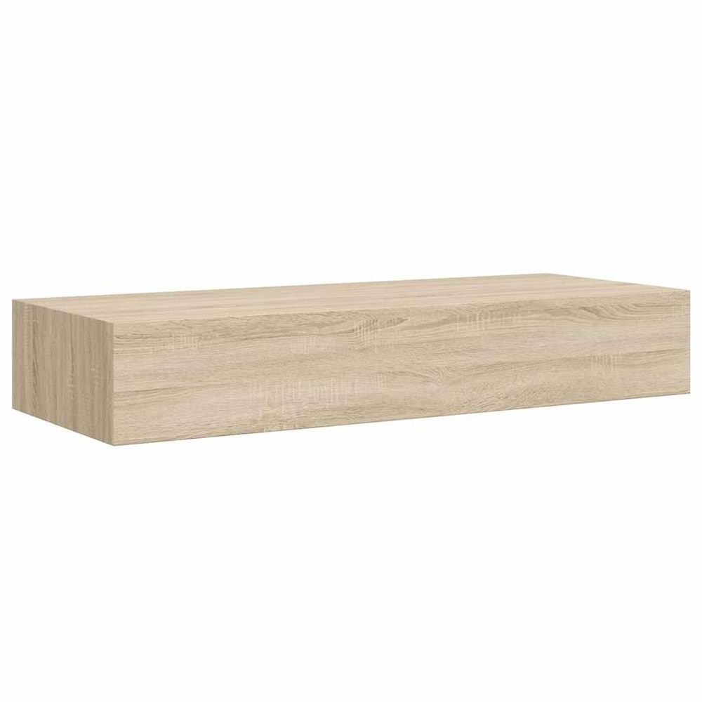 Vägghylla med låda 2-pack 60 cm - Ek / Lådhyllor / Svävande lådhyllor