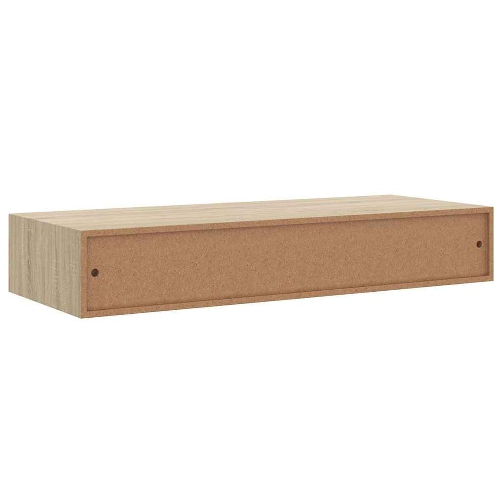 Vägghylla med låda 2-pack 60 cm - Ek / Lådhyllor / Svävande lådhyllor