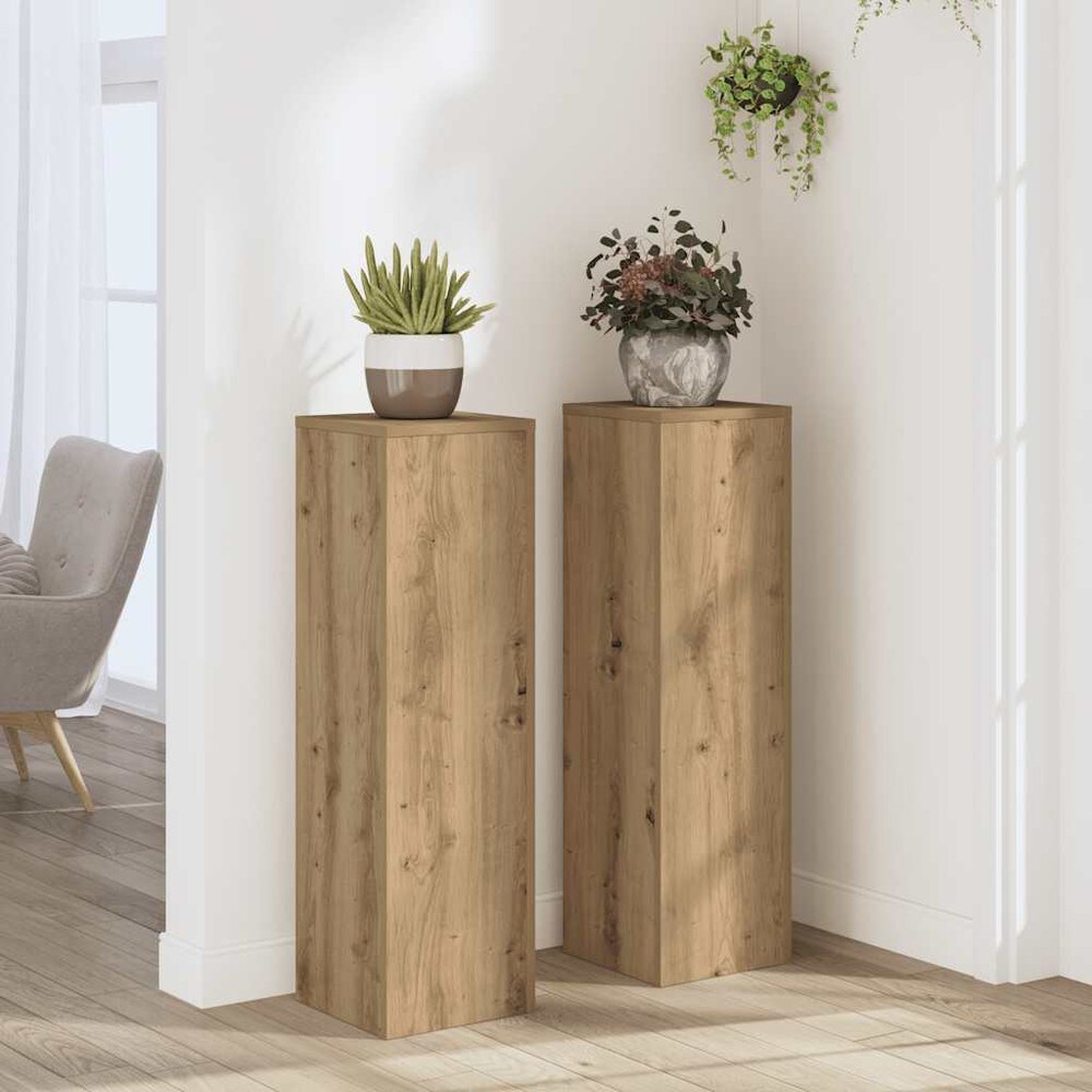 Blompelare 2-pack 25x25x80 cm - Artisan-ek / Växtpelare / Piedestaler för krukor
