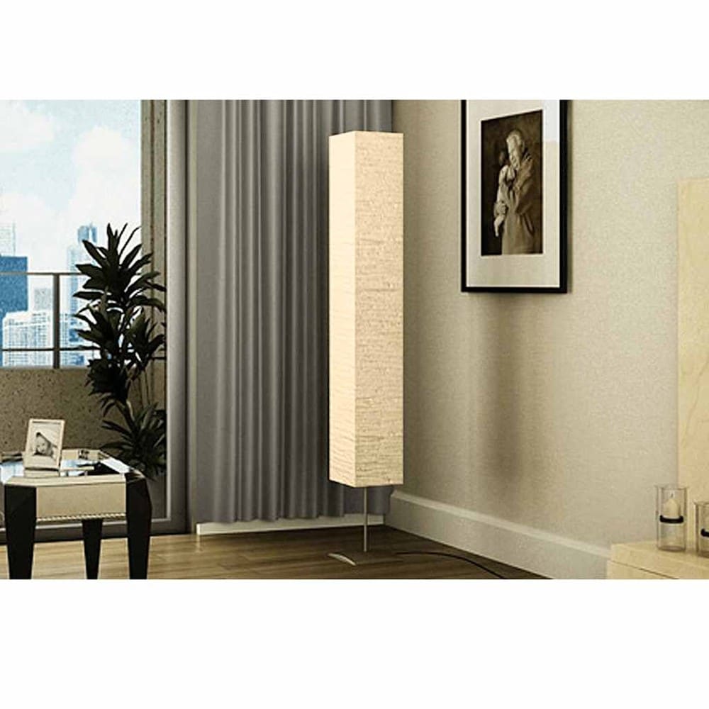 Golvlampa 170 cm - Beige / Rispapperslampa för golv / Stämningslampa med fotbrytare