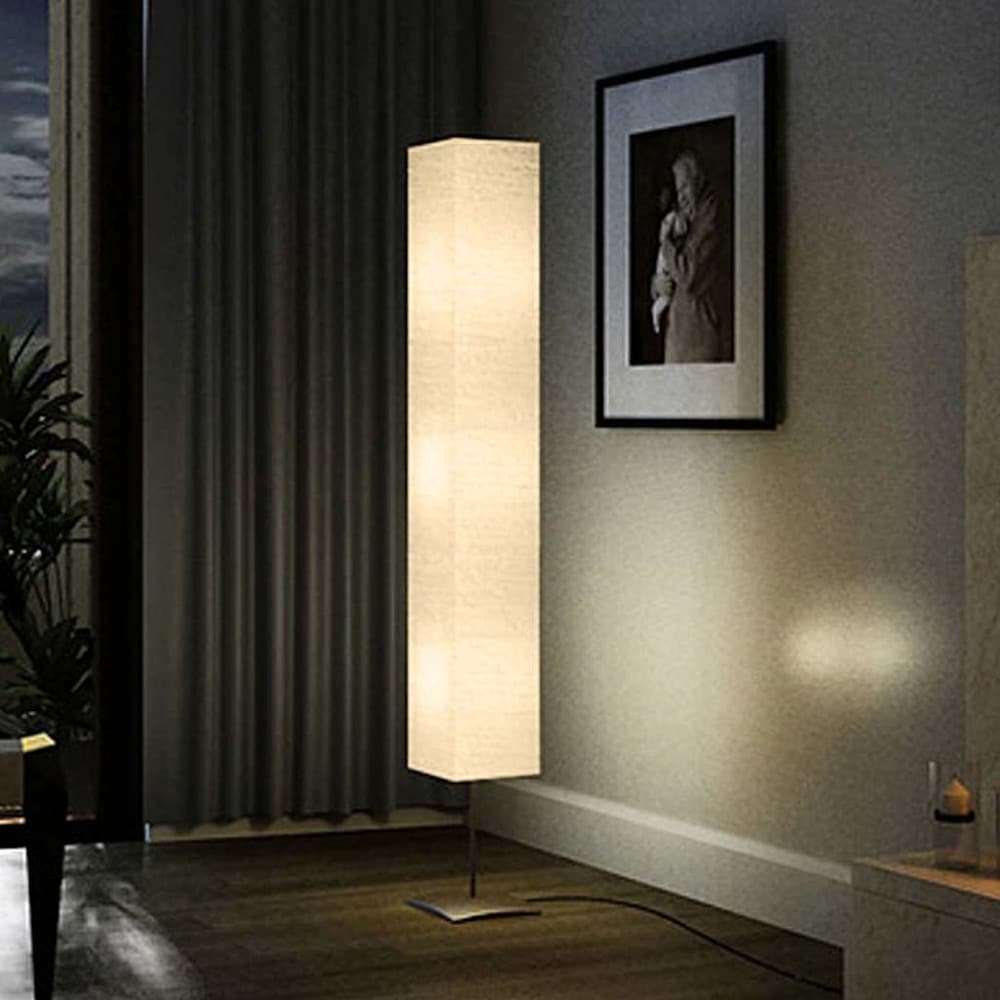 Golvlampa 170 cm - Beige / Rispapperslampa för golv / Stämningslampa med fotbrytare