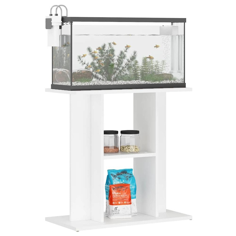 Akvariebänk 60x30x60 cm - Vit / Akvarieställ med hyllor / Akvariebord med förvaring