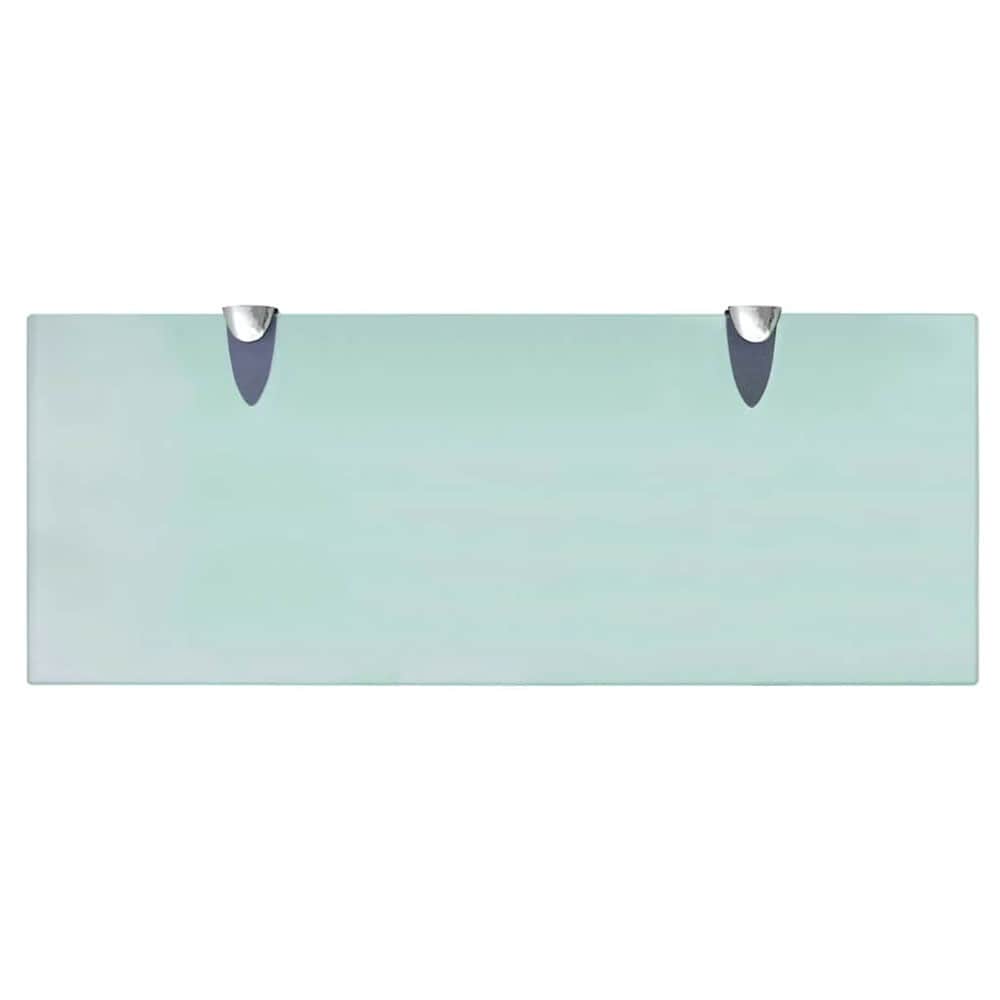 Svävande glashylla 50×20 cm / vägghylla i härdat säkerhetsglas med fästen – Transparent