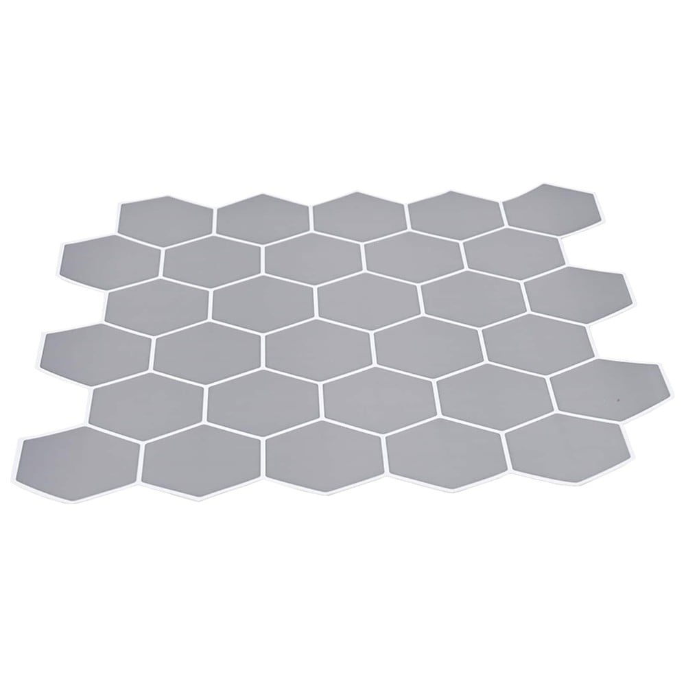 10 st självhäftande väggplattor 30×30 cm / hexagonplattor / väggdekor – Grå