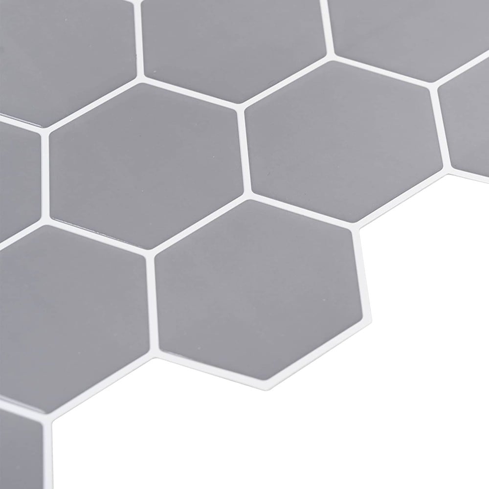 10 st självhäftande väggplattor 30×30 cm / hexagonplattor / väggdekor – Grå