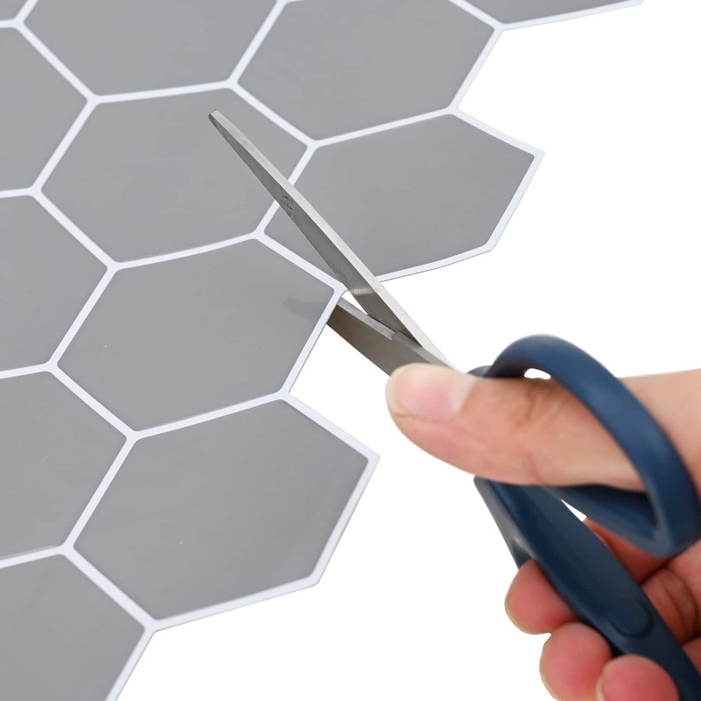 10 st självhäftande väggplattor 30×30 cm / hexagonplattor / väggdekor – Grå