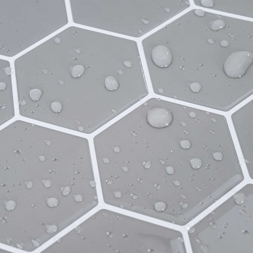 10 st självhäftande väggplattor 30×30 cm / hexagonplattor / väggdekor – Grå