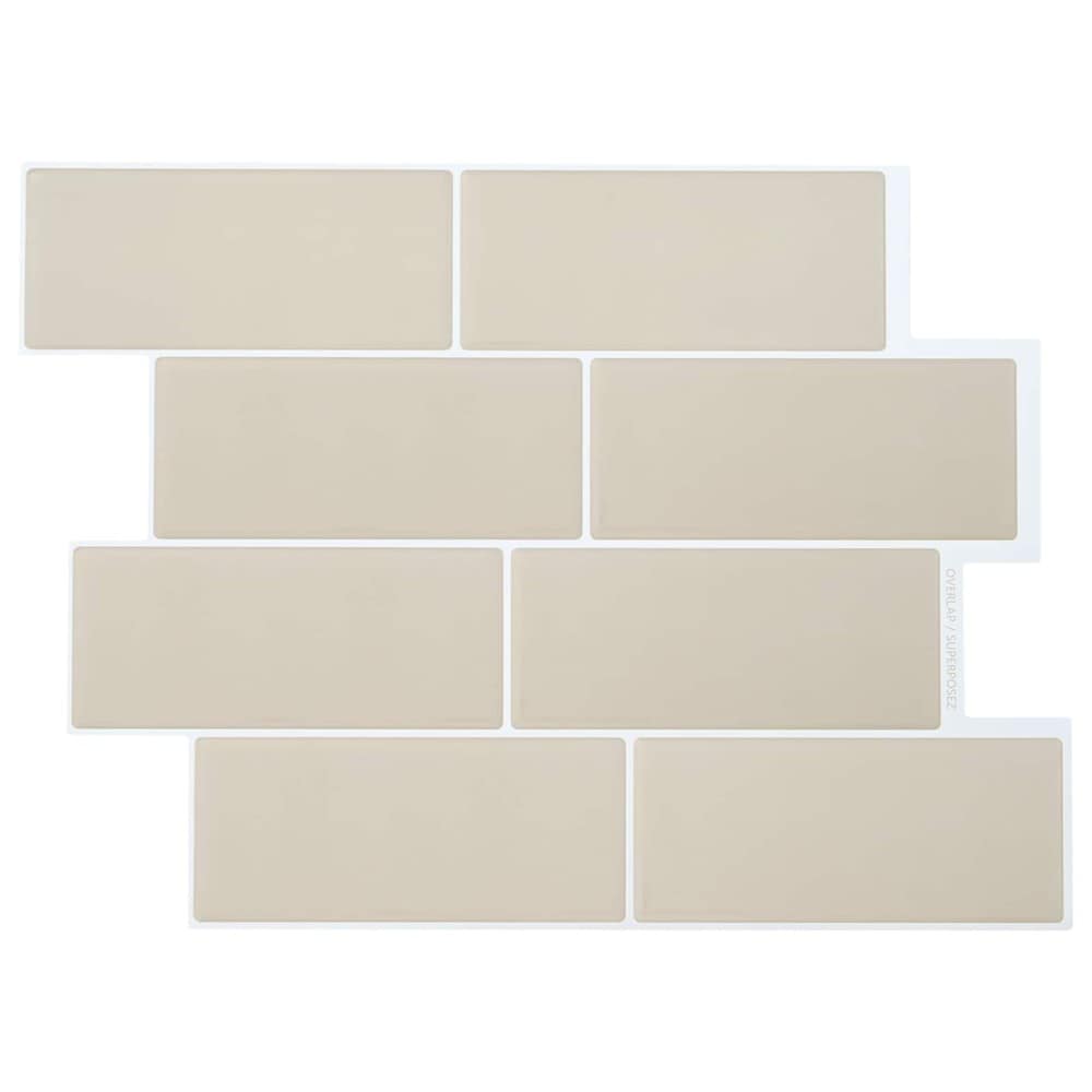 10 st självhäftande väggplattor 29×21 cm / metroplattor / väggdekor – Beige